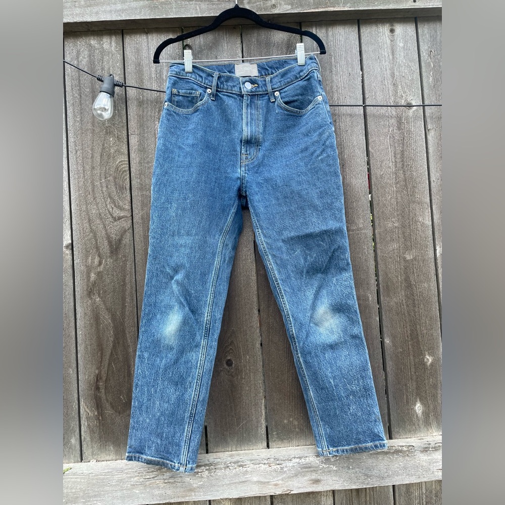 Everlane the original cheeky Jean Straight Blue Jeans 27 CROP